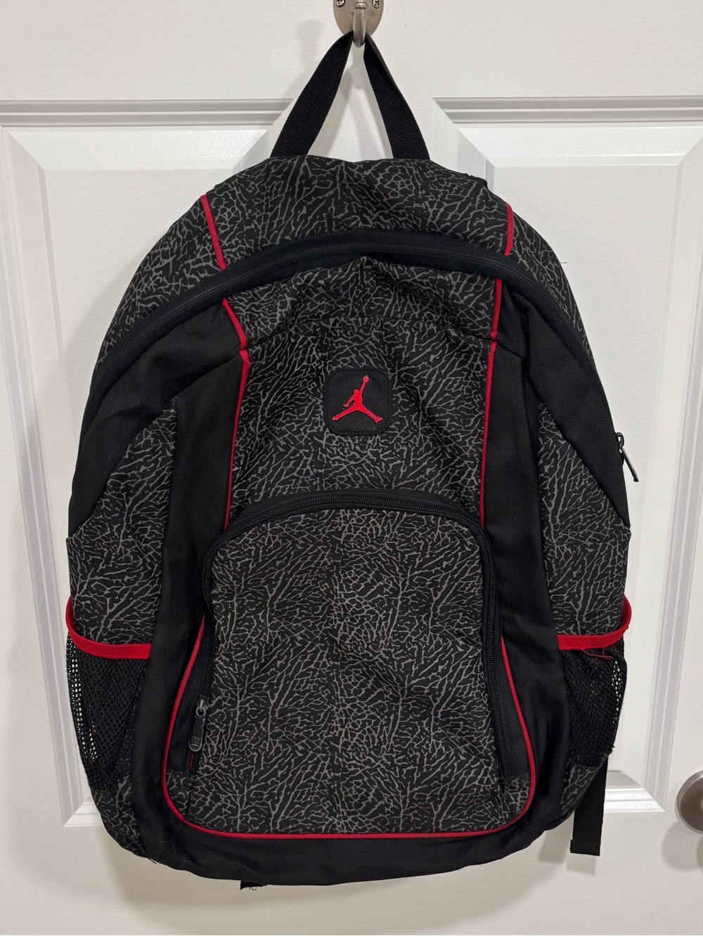 Air Jordan Elephant Print Black Red Backpack